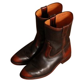 Frye-Ankle Boots-Brown,Dark brown