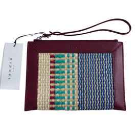 Sandro Pochettes Blanc Bleu Bordeaux Paille