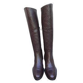 Stéphane Kelian Braided Leather Boots Dark Brown Dark brown