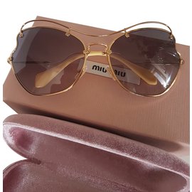 Miu Miu-Oculos escuros-Dourado