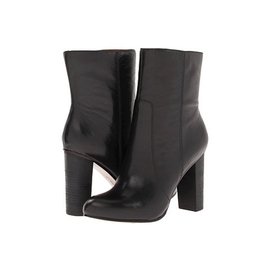 Nine West Black Leather Ankle Boots Black