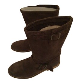 Autre Marque-Mustang Ankle Boots-Brown