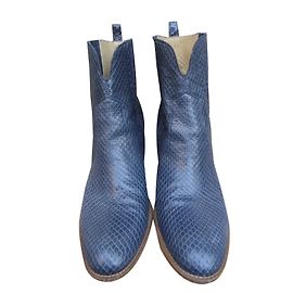 Botines Sartore de Pitón Azul Azul