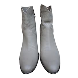 Sartore Leather Ankle Boots Grey Grey