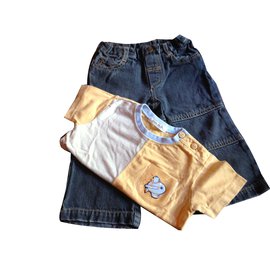 Autre Marque-Pantalones-Amarillo,Azul marino
