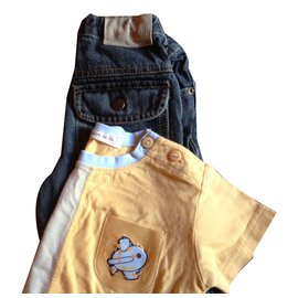 Autre Marque-Pants-Yellow,Navy blue