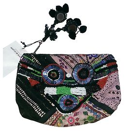 Bolso de mano Antik Batik Adena de algodón con perlas Multicolor
