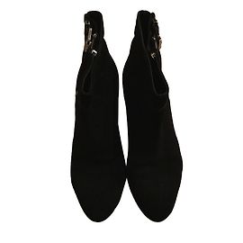 Sergio Rossi Black Suede Ankle Boots Black