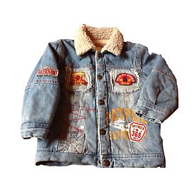 Autre Marque Boys Denim Jacket Blue Fleece Lined Blue