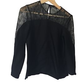 Zara Bluse schwarz aus Polyester Größe S Schwarz