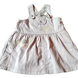 Autre Marque Vestido de verão de algodão taupe com botões e bolsos Taupe