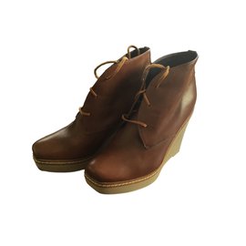 Autre Marque-Ankle Boots-Cognac