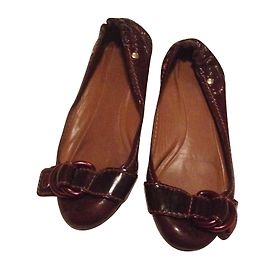 Chloé Burgundy Patent Leather Ballet Flats Other