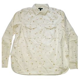 Camicia J.Crew in cotone con stampa stelle oro crema M D'oro Crudo