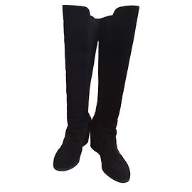 Salvatore Ferragamo Black Suede Boots 38EU Black