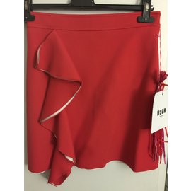 Msgm-Skirts-Red