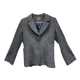 Isabel Marant Harris Tweed Wool Jacket Grey Grey