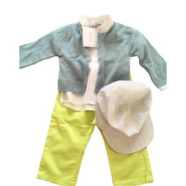 Baby Dior-Outfits-White,Green,Grey