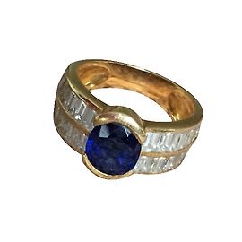 Autre Marque Bague Saphir et Or Jaune 18 Carats Bleu