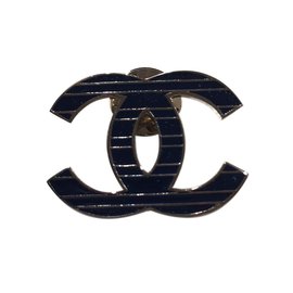 Chanel-Broches-Bleu Marine