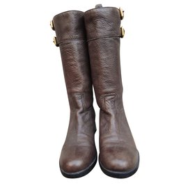 Prada leather riding boots brown Brown