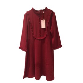 Autre Marque Burgunderrotes Polyester Kleid M Bordeaux