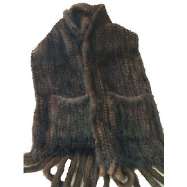 Yves Salomon sciarpe Marrone scuro