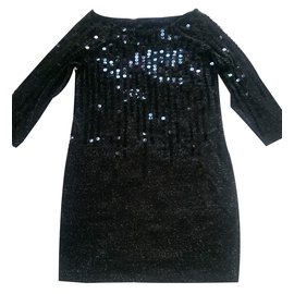 Robe courte noire à sequins Maje Noir