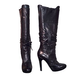 Botas Barbara Bui de couro preto com salto alto Preto