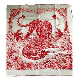 Hermès Sciarpe di seta Rosso
