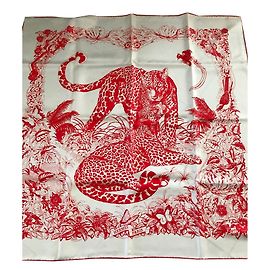 Hermès Lenços de seda Vermelho