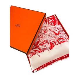 Hermès-Seiden Schals-Rot
