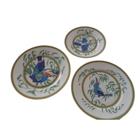 Hermès-HERMES  plate TOUCAN theme-Multiple colors
