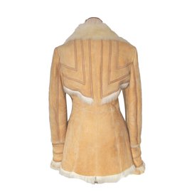 Roberto Cavalli-Sheepskin coat-Beige,Golden,Cream