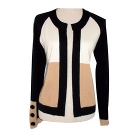 Weill Strickjacke Schwarz Beige Karamell