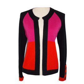 Weill Strickjacke Schwarz Pink Rot