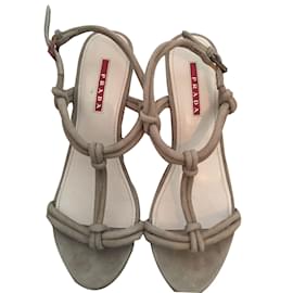 Sandales Prada Beige Talon 10 cm Beige