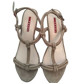 Sandalias Prada Beige Tacón 10 cm Beige