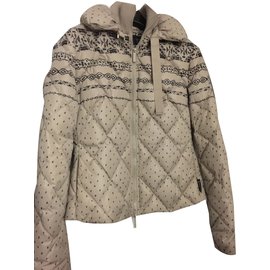 Armani Jeans short jacket beige black pattern Beige