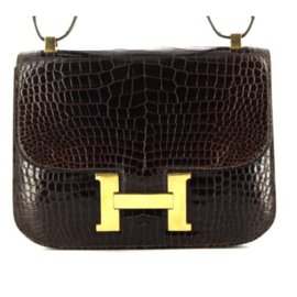 Hermès-HERMES Constance Crocodile-Marrom