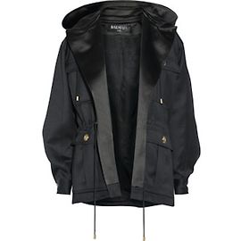 Balmain Hooded Tuxedo Jacket Black Wool Black