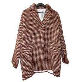 One step Coat Brown Black White