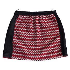 Jupe Kenzo Texturée en Laine Noir Rouge Blanc Noir Blanc Rouge