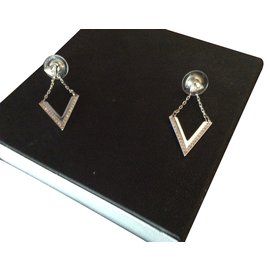 Swarovski-Boucles d'oreilles pendantes-Argenté