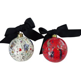Lanvin Weihnachtskugeln Weiß Rot Mehrfarben