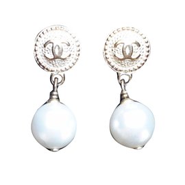 Chanel-Boucles Chanel perles-Doré