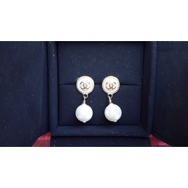 Chanel-Boucles Chanel perles-Doré