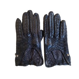 Autre Marque Python-Handschuhe Schwarz