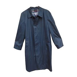 Burberry City Mac Trench Coat Navy Blue Cotton Navy blue
