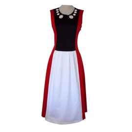 Love Moschino-Kleider-Schwarz,Weiß,Rot